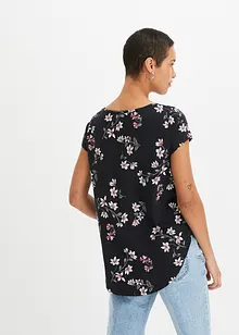 Shirt met ritssluiting in een katoenmix, bonprix