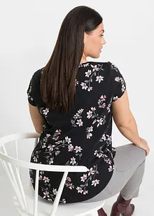 Shirt met ritssluiting in een katoenmix, bonprix