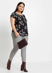 Shirt met ritssluiting in een katoenmix, bonprix