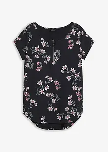 Shirt met ritssluiting in een katoenmix, bonprix