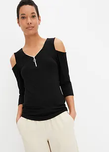 Cold shoulder shirt van soepele viscose, bonprix
