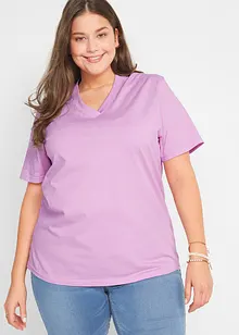 Wijd longshirt met V-hals (set van 5), korte mouw, bonprix