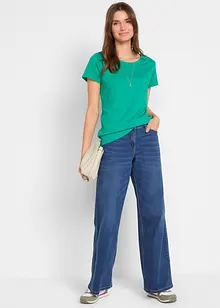 Shirt met ronde hals (set van 5), korte mouw, bonprix