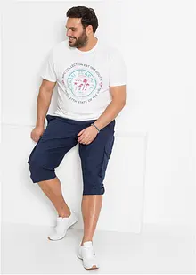 Lange cargo bermuda met linnen, regular fit, bonprix