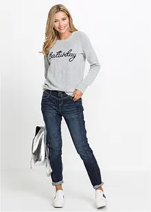Boyfriend stretch jeans mid waist, bonprix