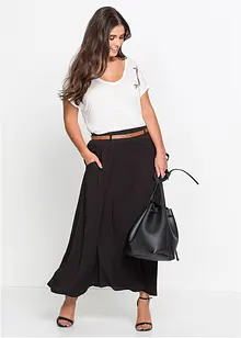 Maxi rok met riem (2-dlg. set), bonprix