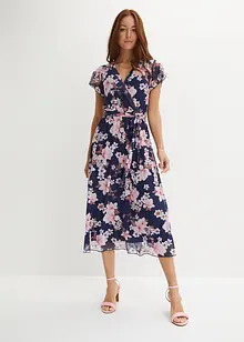 Gedessineerde midi jurk van mesh, bonprix