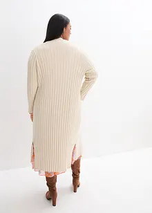 Lang gebreid vest met zijde, bonprix