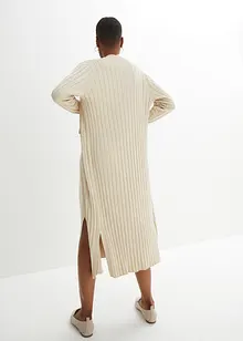 Lang gebreid vest met zijde, bonprix