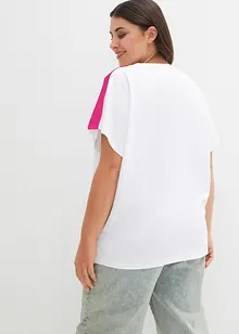 T-shirt met neonstrepen van biologisch katoen, bonprix