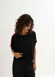 T-shirt met neonstrepen van biologisch katoen, bonprix