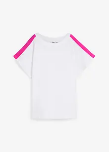 T-shirt met neonstrepen van biologisch katoen, bonprix