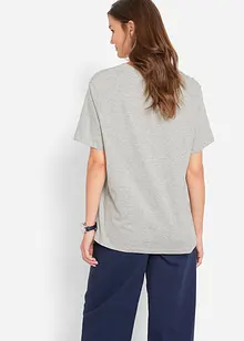 Wijd longshirt met V-hals, korte mouw  (set van 5), bonprix