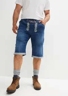 Stretch jeans bermuda met borduursel, regular fit, bonprix