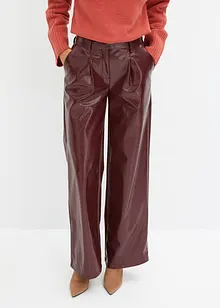 Imitatieleren broek met high waist, bonprix