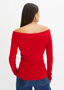 Geribde off shoulder trui, bonprix