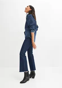 Flared jeans met mid waist, cropped, bonprix