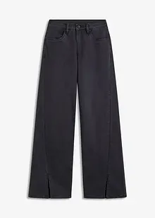 Wide leg jeans met high waist en splitten, bonprix