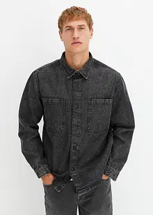 Oversized denim shacket van biologisch katoen, bonprix