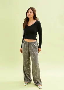 Geweven broek met foilprint, bonprix