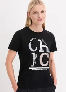 T-shirt met glitterprint, bonprix