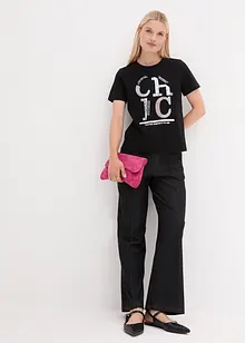 T-shirt met glitterprint, bonprix