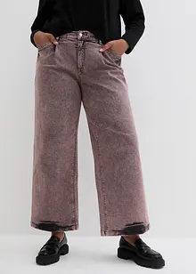 Wide leg stretch jeans met high waist, bonprix