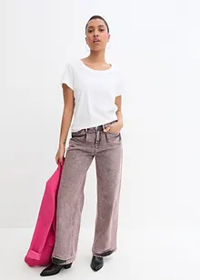 Wide leg stretch jeans met high waist, bonprix