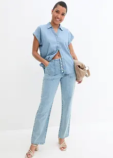 Mid waist stretch jeans, straight, bonprix