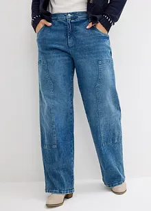 Wide leg jeans met mid waist, bonprix