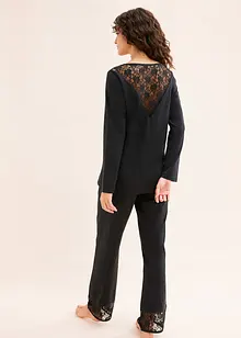 Pyjama met sierlijk kant, bonprix