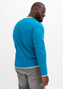 Henley shirt (set van 2), lange mouw, bonprix