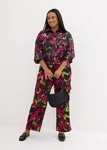 Satijnen cargo broek met bloemenprint, bonprix