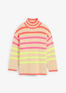 Oversized trui met neon strepen, bonprix