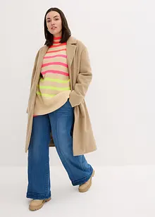 Oversized trui met neon strepen, bonprix