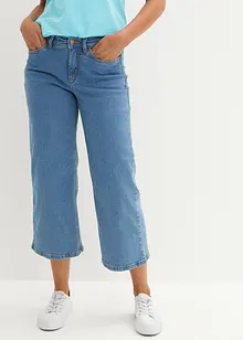 Wide leg jeans mid waist, cropped, bonprix