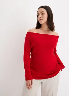 Geribde off shoulder trui, bonprix