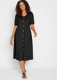 Katoenen midi jurk met knoopsluiting, bonprix