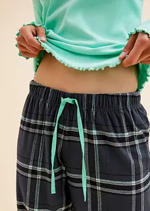 Pyjama met geribd shirt en flanelle broek, bonprix