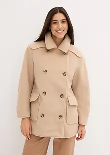 Lange peacoat in wollen look, bonprix