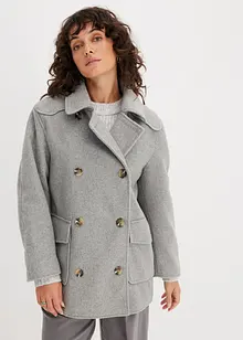 Lange peacoat in wollen look, bonprix