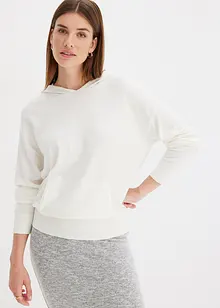 Gebreide hoodie met kangoeroezak van viscosemix, bonprix
