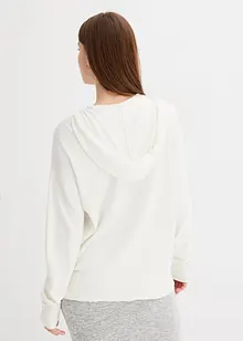 Gebreide hoodie met kangoeroezak van viscosemix, bonprix