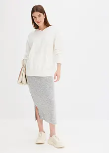 Gebreide hoodie met kangoeroezak van viscosemix, bonprix