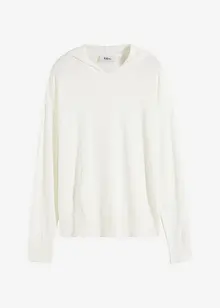 Gebreide hoodie met kangoeroezak van viscosemix, bonprix