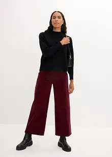 Wijde corduroy broek met high-waist comfortband, cropped, bonprix