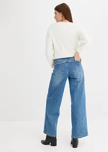 Wide leg jeans met mid waist, bonprix