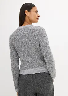 Kort bouclé vest van wol, bonprix