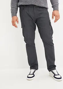 Regular fit cargo broek van flanel met bandplooien, straight, bonprix