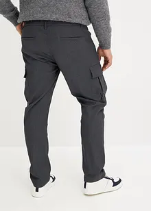 Regular fit cargo broek van flanel met bandplooien, straight, bonprix